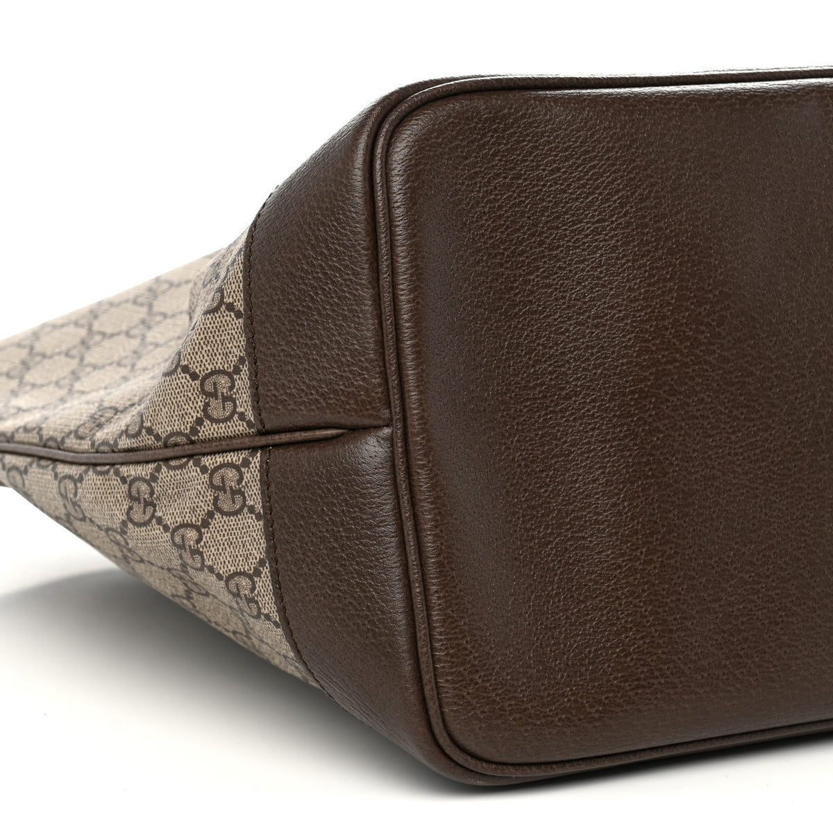 GG Supreme Monogram Textured Dollar Calfskin Web Large Ophidia Tote Beige Ebony New Acero