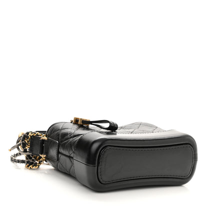 Chanel Aged Calfskin Quilted Small Gabrielle Logo Hobo Black 4 of 10