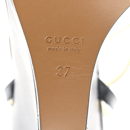 Gucci Regent Calfskin Crystal Snake Head Sandals 37 Black 6 of 8