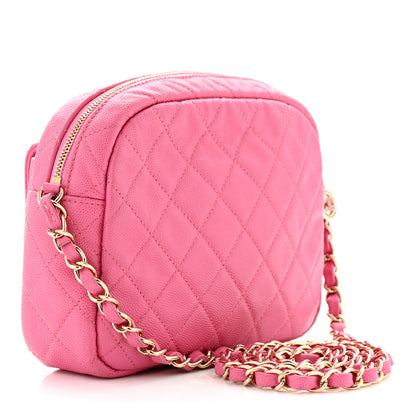 Chanel Caviar Quilted CC Day Camera Case Pink 3 of 10