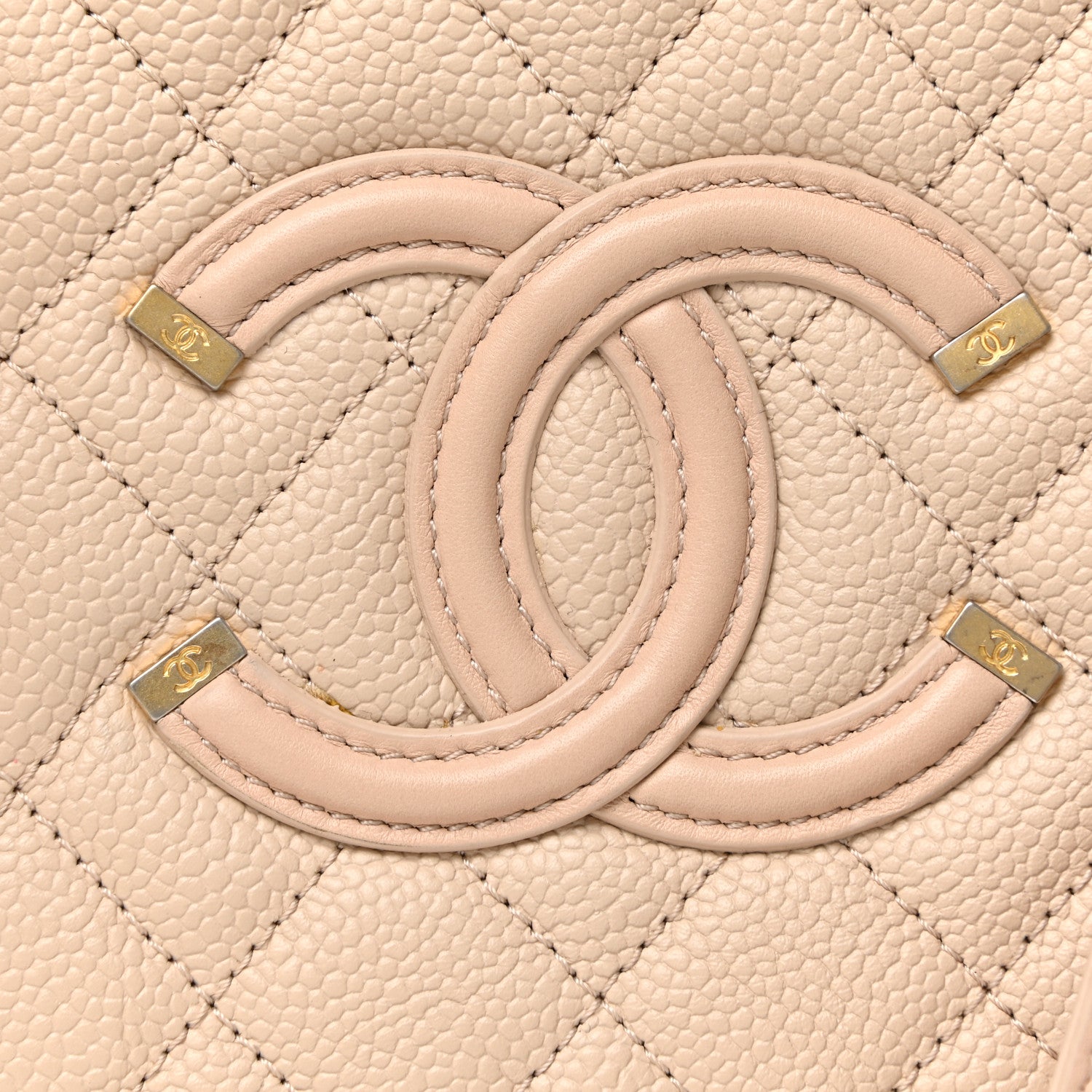 Chanel Caviar Quilted Medium CC Filigree Vanity Case Beige 8 of 11