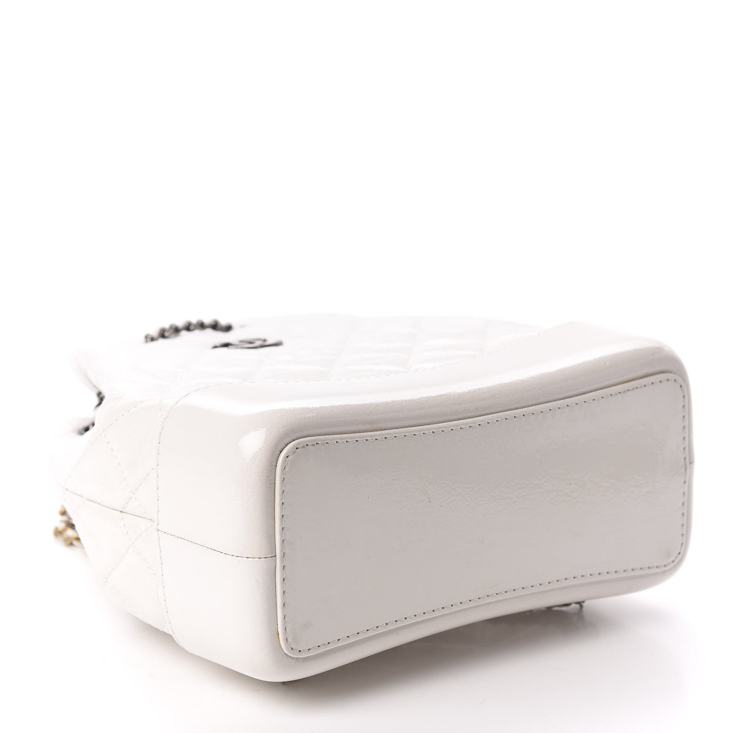 Chanel Patent Goatskin Quilted Small Gabrielle Backpack White 3 of 9