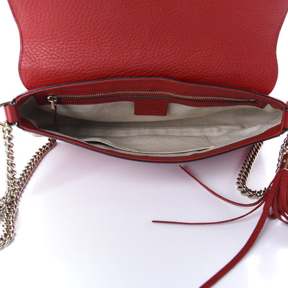 Gucci Pebbled Calfskin Medium Soho Flap Crossbody Tabasco Red 5 of 10