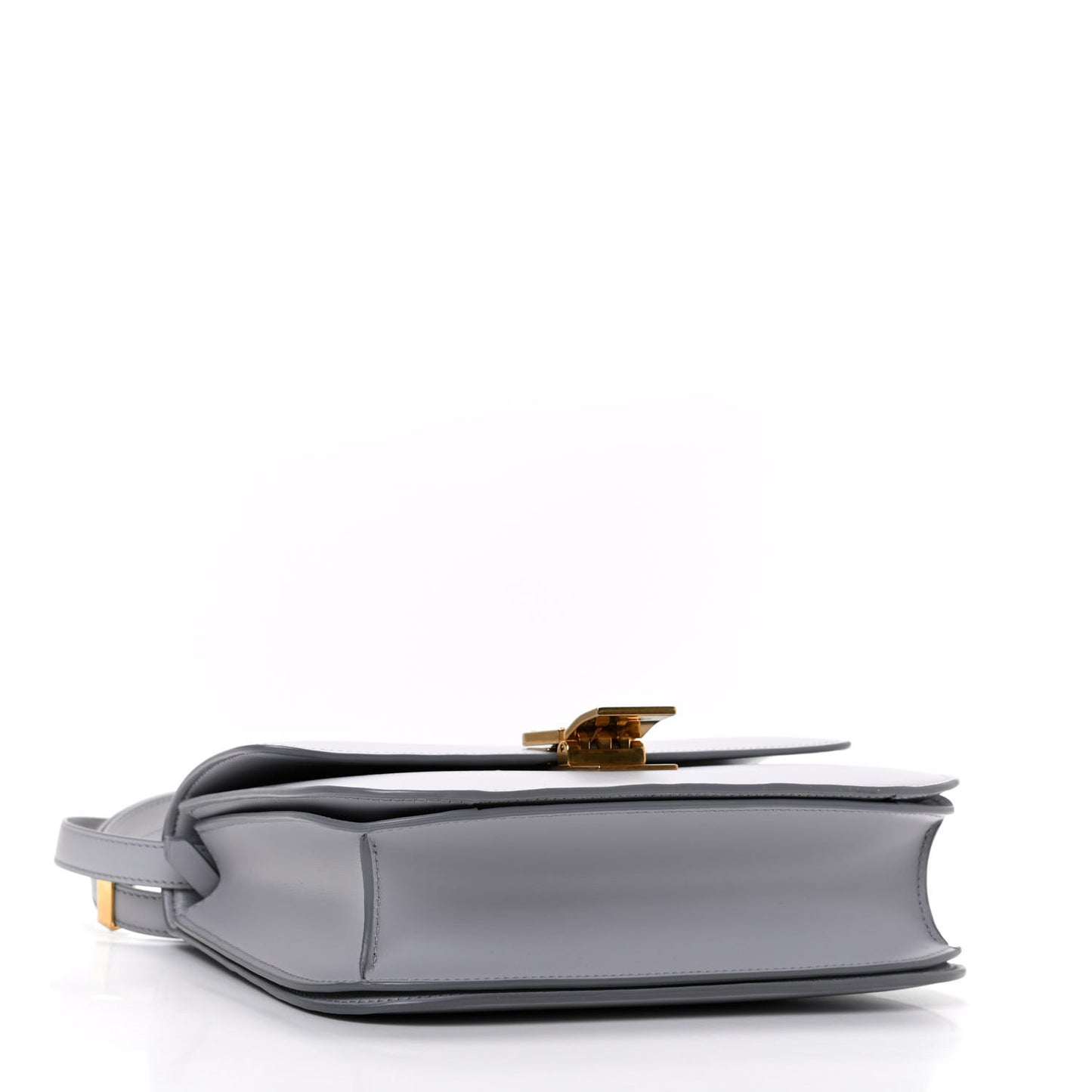 Box Calfskin Medium Classic Box Flap Bag Light Grey