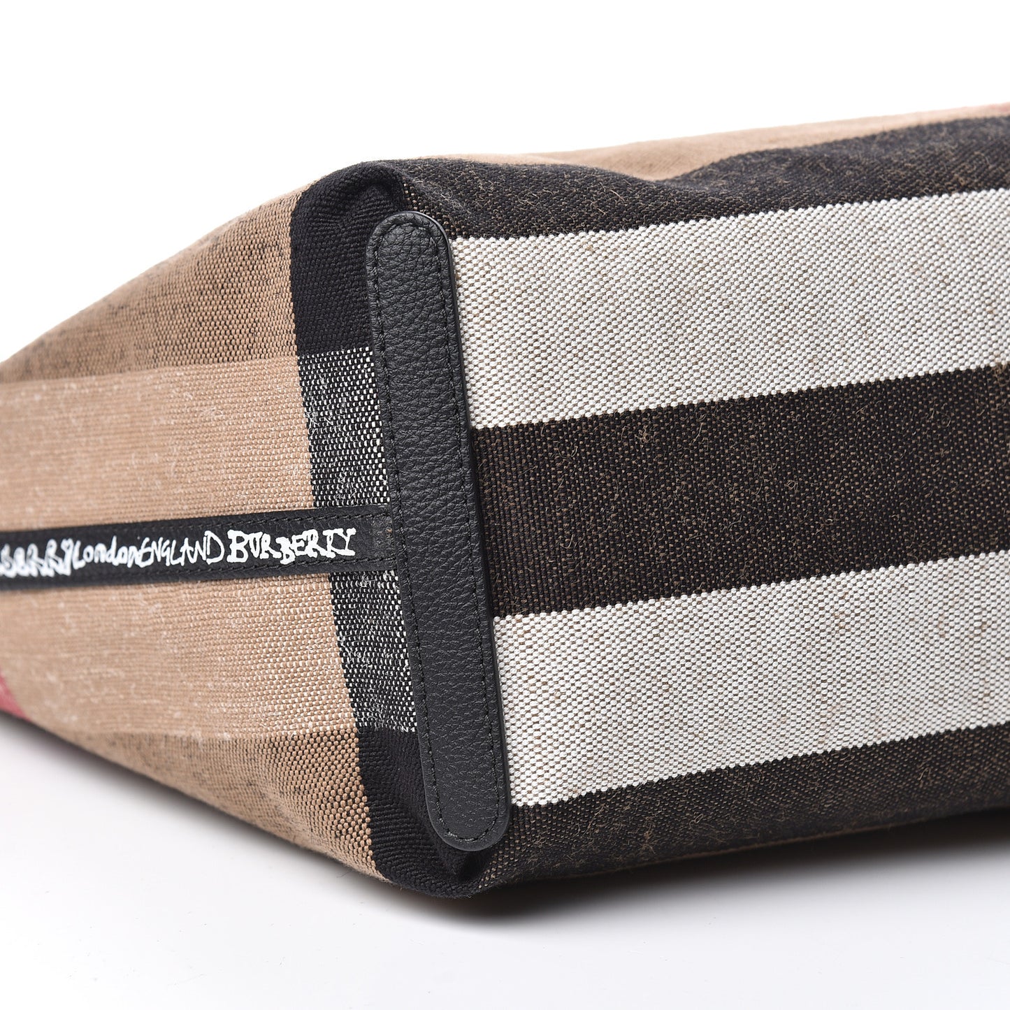Coated Canvas Mega Check Medium Doodle Tote Black