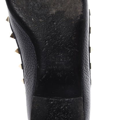 Valentino Garavani Pebbled Calfskin Rockstud Ballerina Flats 40 Deep Denim 6 of 7