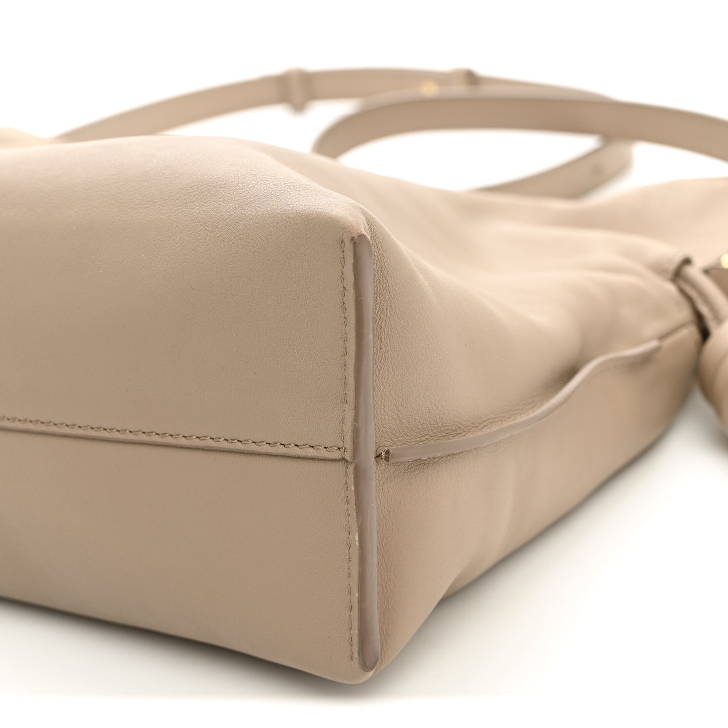 Nappa Calfskin Medium Flamenco Knot Clutch Sand