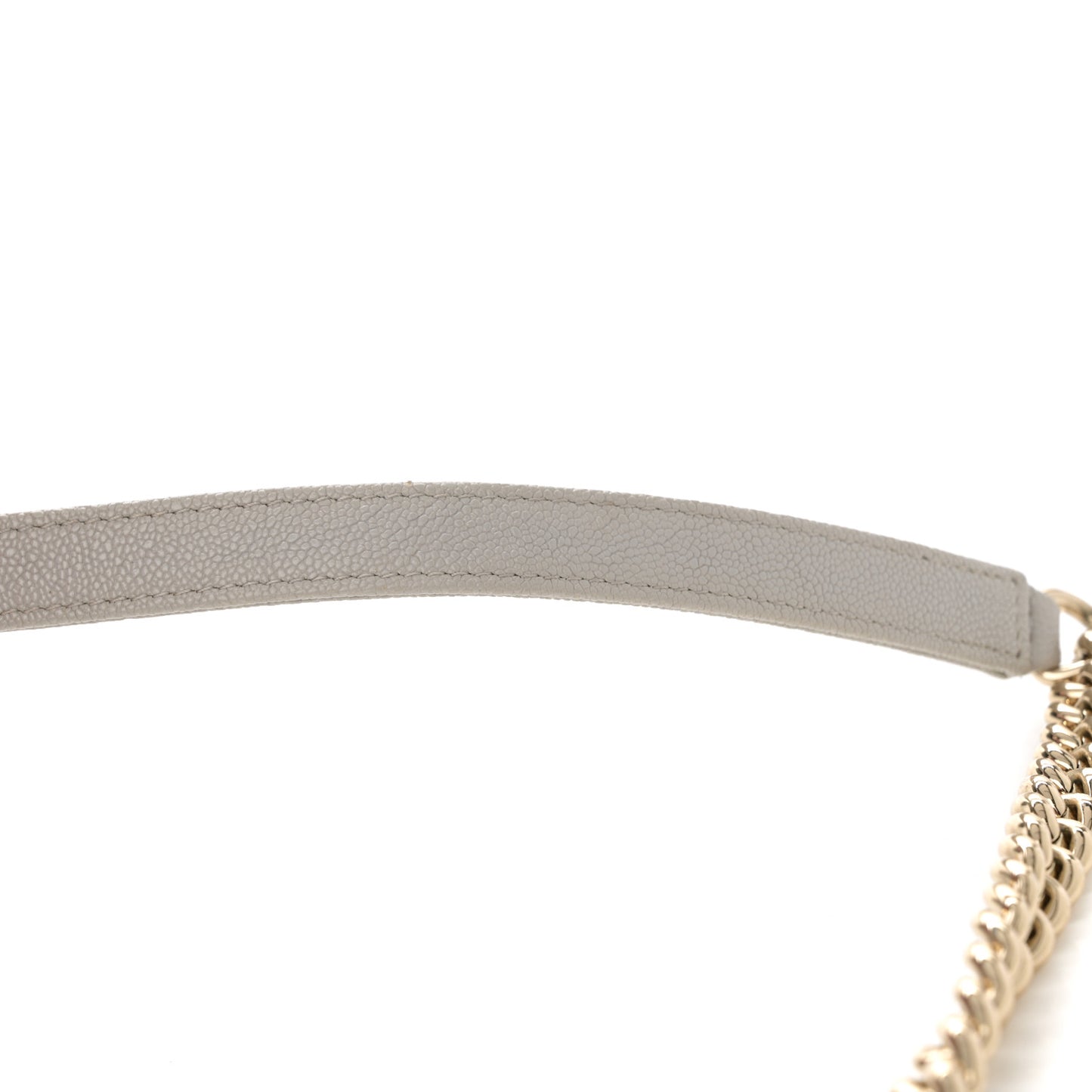 Caviar Quilted Boy Wallet On Chain WOC Grey