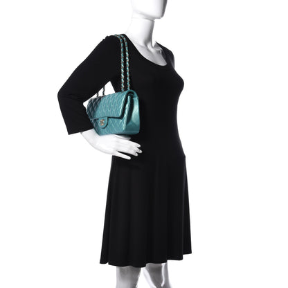 Chanel Iridescent Calfskin Quilted Medium Double Flap Green 2 of 11