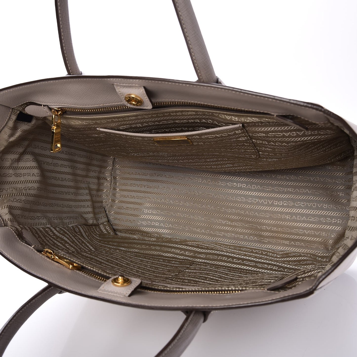 Saffiano Bi-Color Tote Pomice Argilla