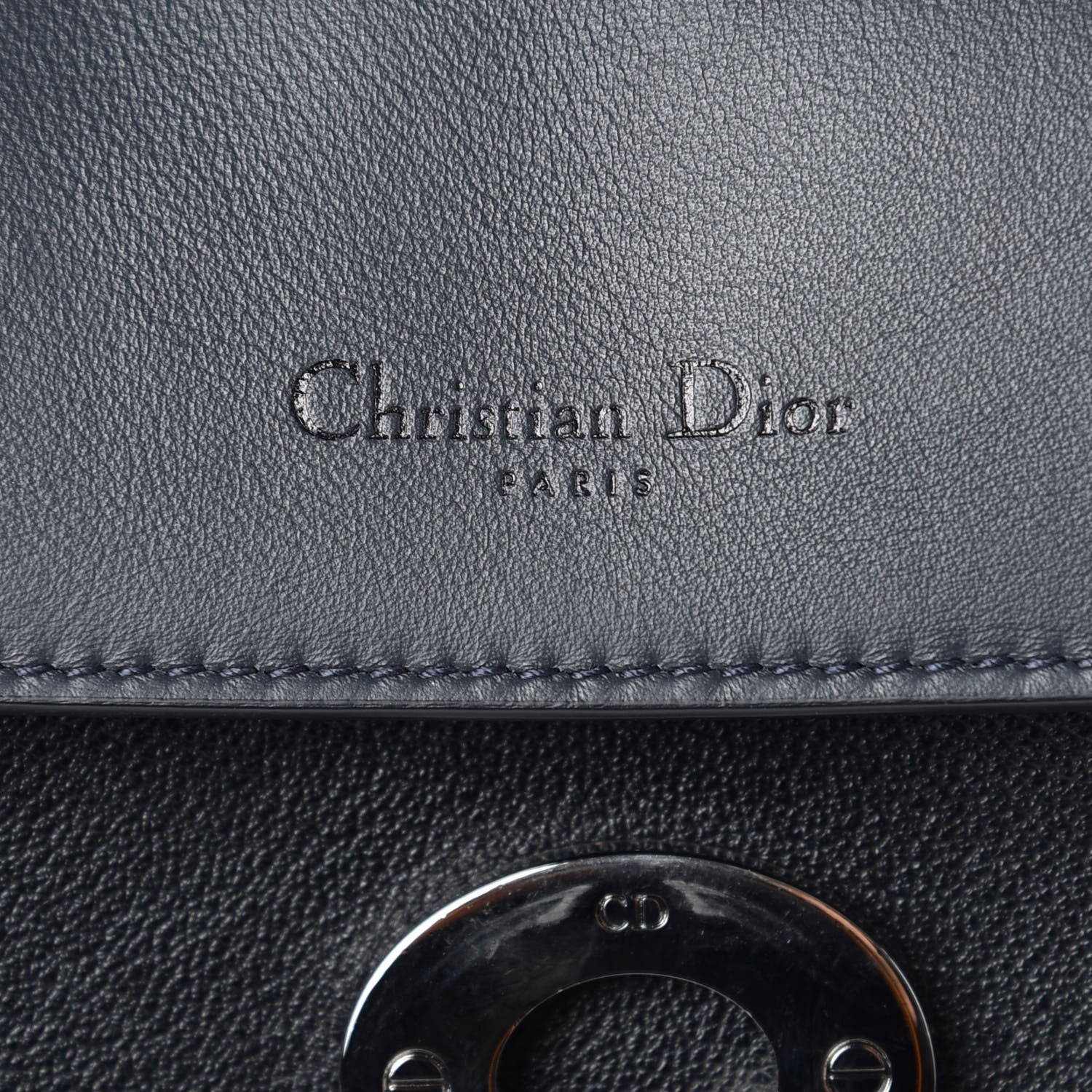 Christian Dior Grained Calfskin Medium Be Dior Flap Black 8 of 10
