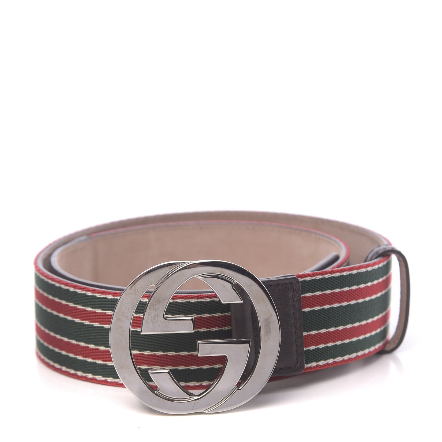 Canvas Web Interlocking G Belt 85 34 Green Red