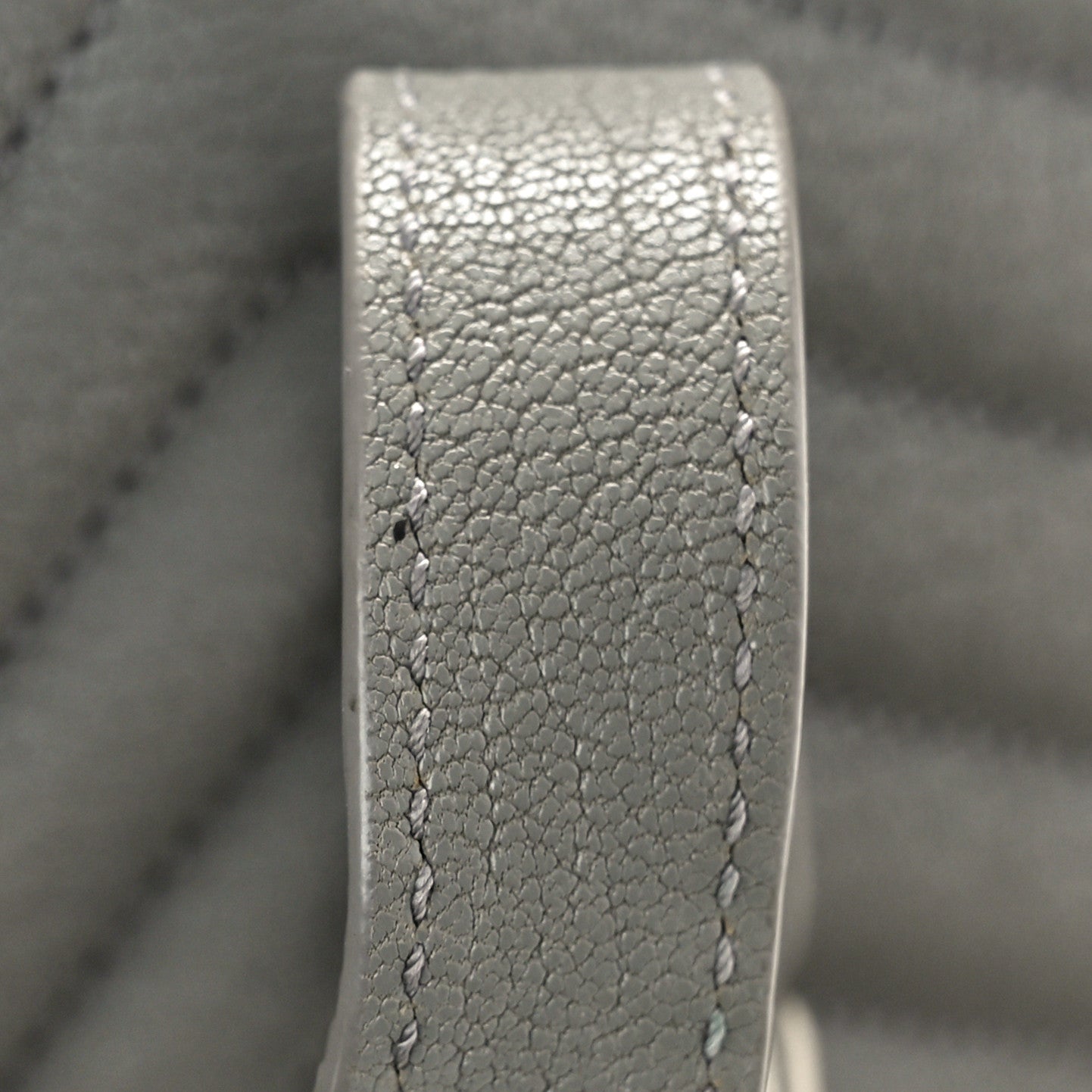 Sheepskin Matelasse Chevron Monogram Medium College Bag New Stone Grey