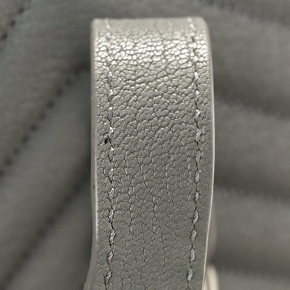 Saint Laurent Sheepskin Matelasse Chevron Monogram Medium College Bag New Stone Grey 14 of 15