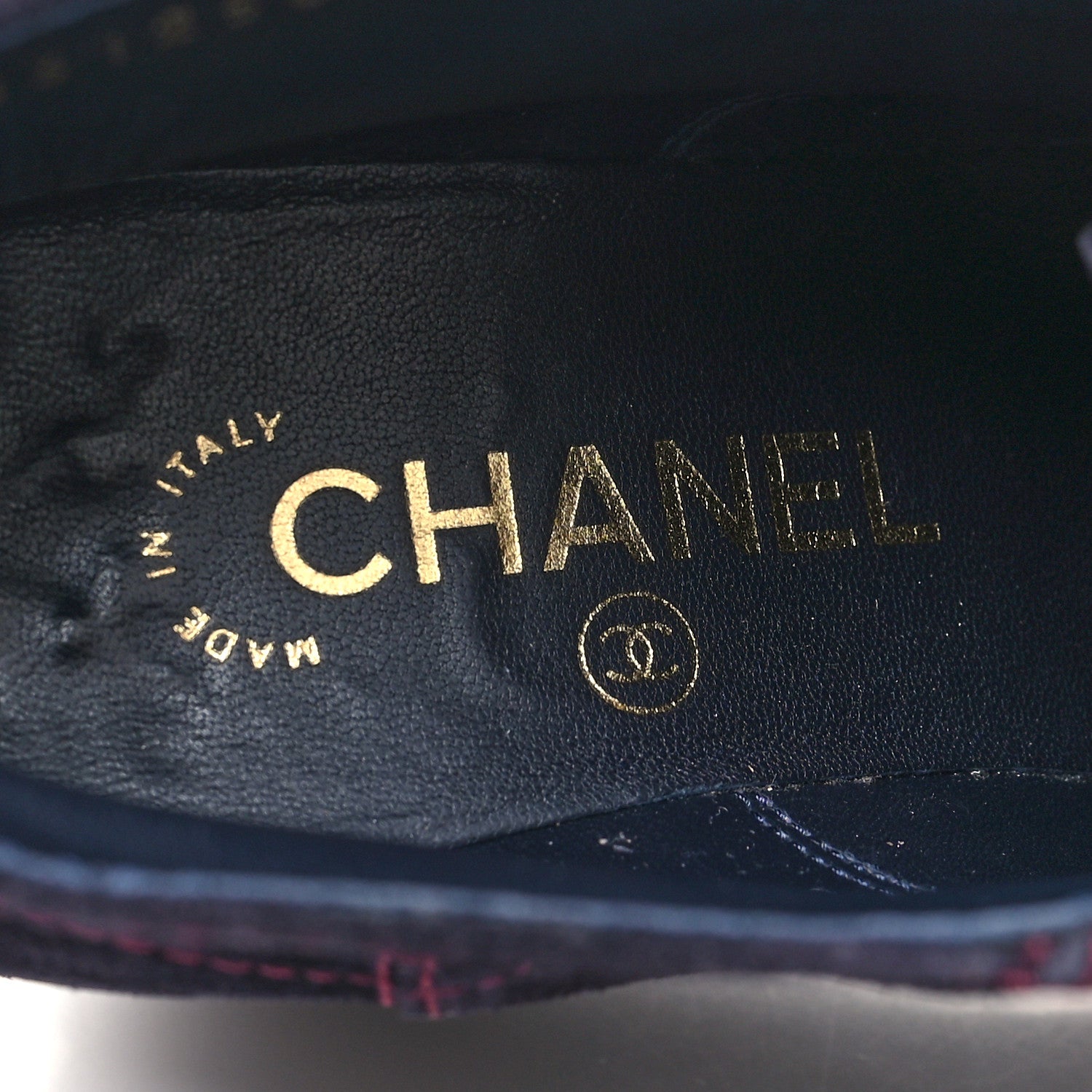 Chanel Suede Lace Up Wedge Booties 36 Dark Blue 8 of 8