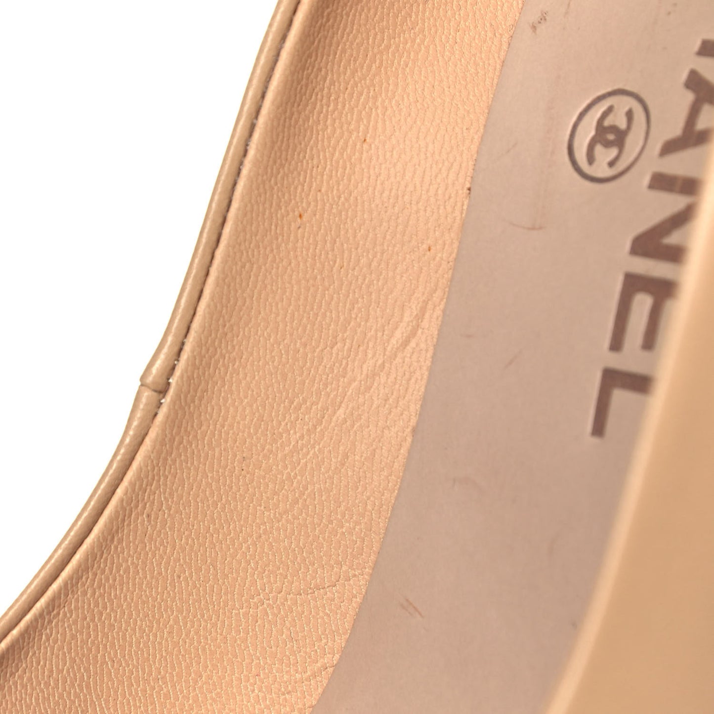 Lambskin Cap Toe Pumps 36 Beige Black