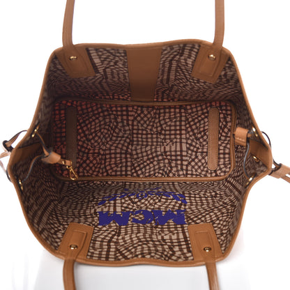 MCM Visetos Medium Liz Reversible Shopper Tote Cognac 8 of 17