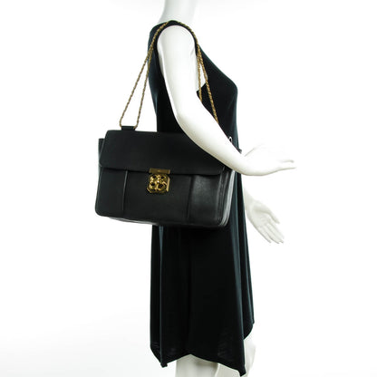 Chloe Goatskin Large Elsie Shoulder Bag Black 2 of 8