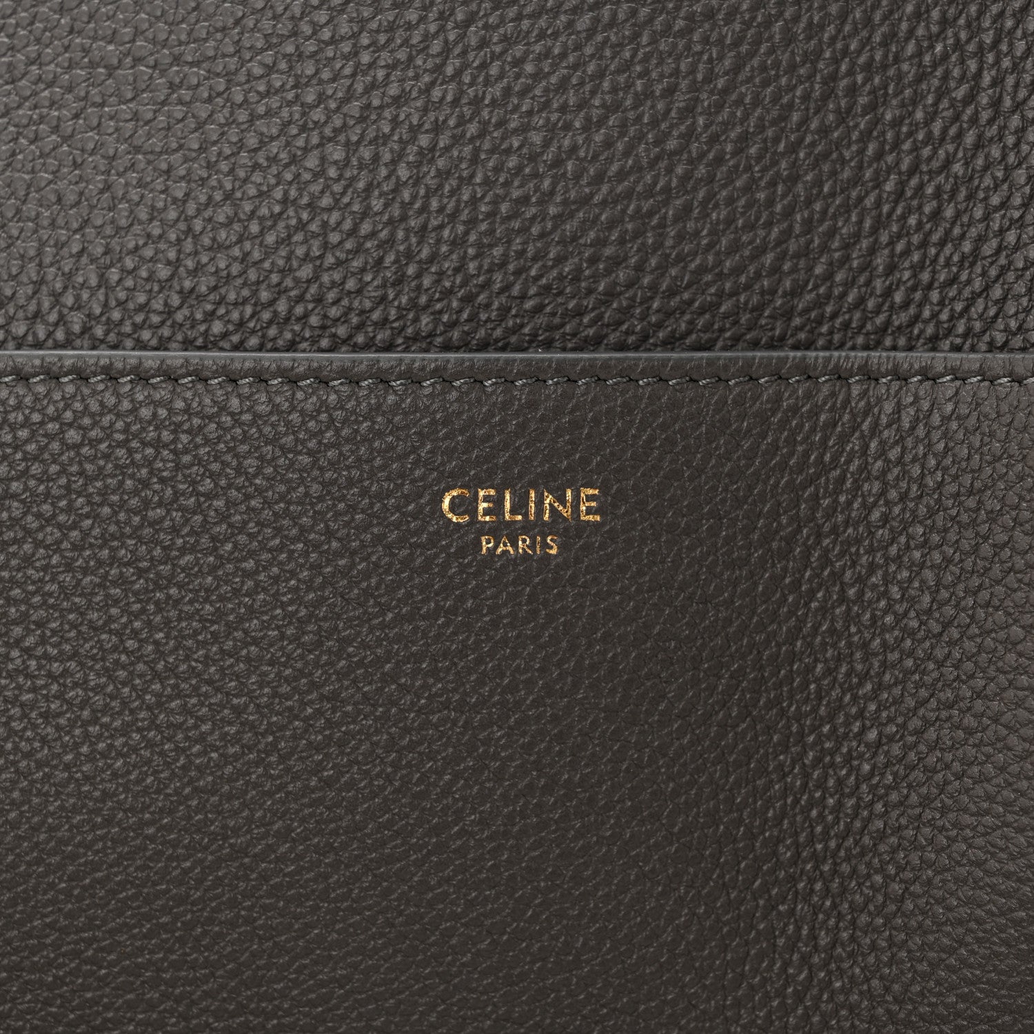 Celine Soft Grained Calfskin Sangle Bucket Bag Kohl 6 of 10