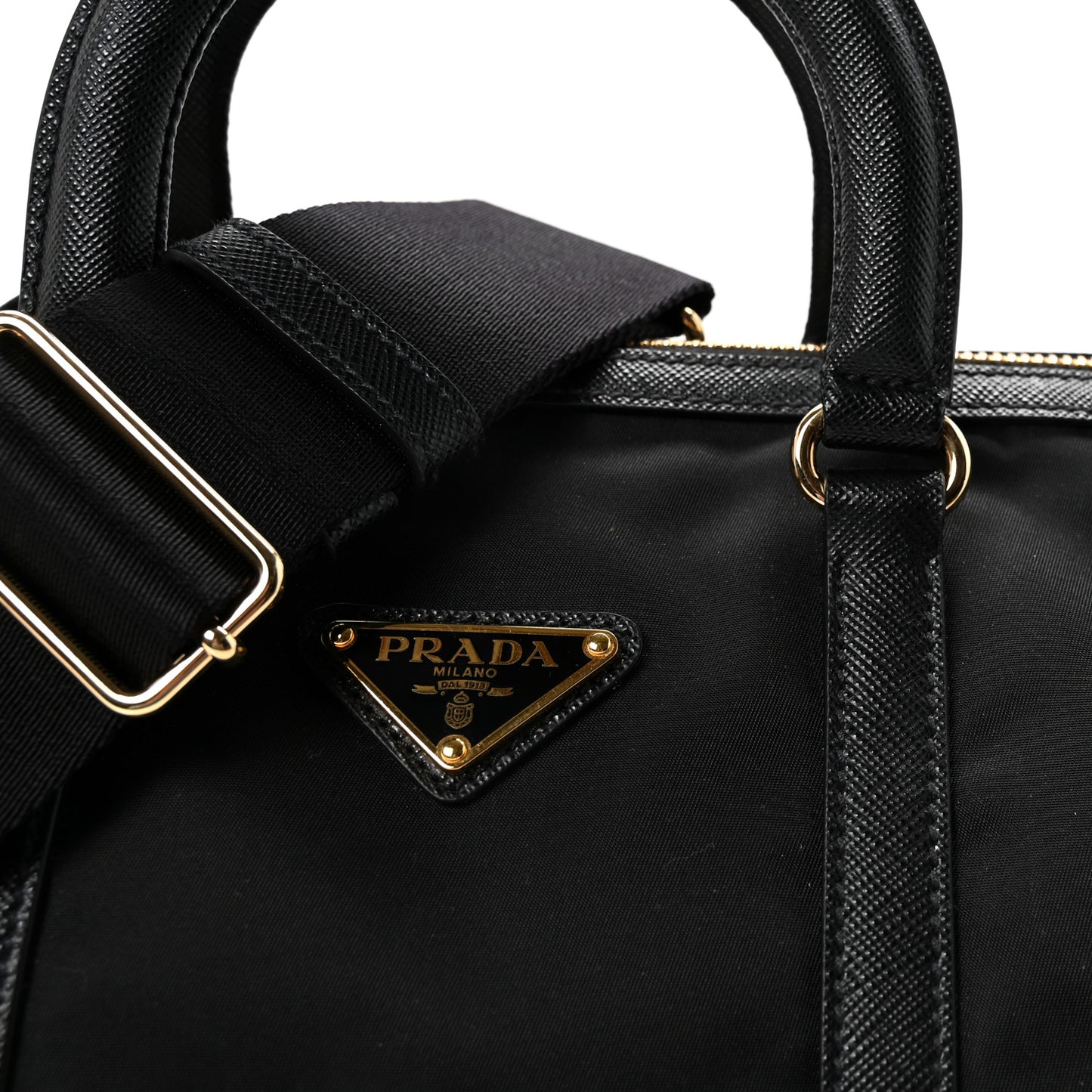 Re-Nylon Saffiano Medium Re-Edition 1978 Top Handle Bag Black