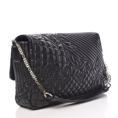 Versace Nappa Barocco Quilted Vanitas Medea Shoulder Bag Black 3 of 9