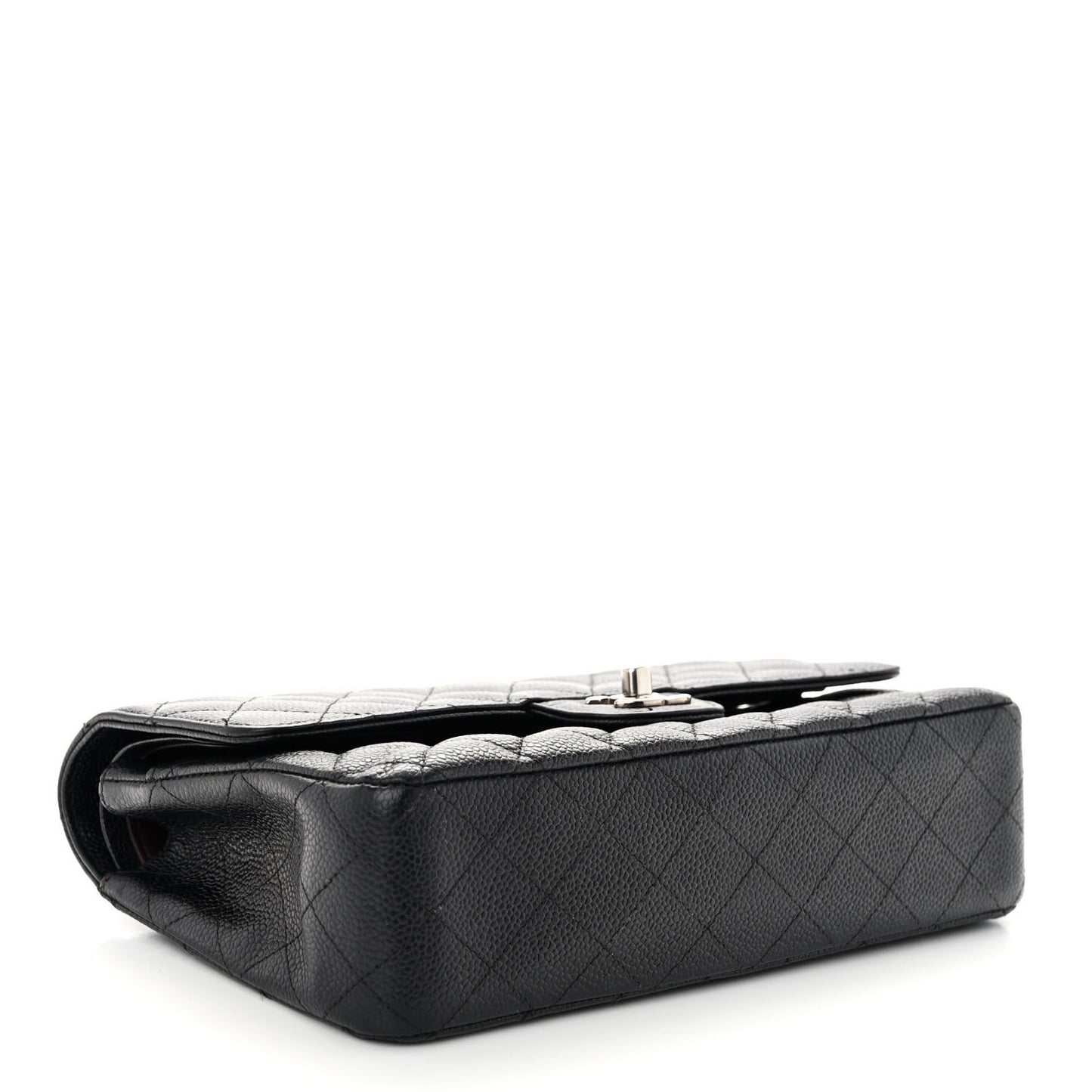 Caviar Quilted Medium Double Flap Black