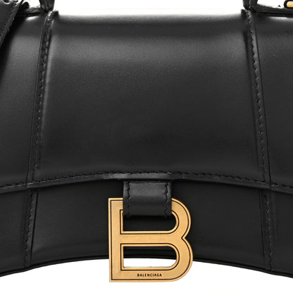Balenciaga Shiny Box Calfskin Hourglass Top Handle Bag XS Black 7 of 9