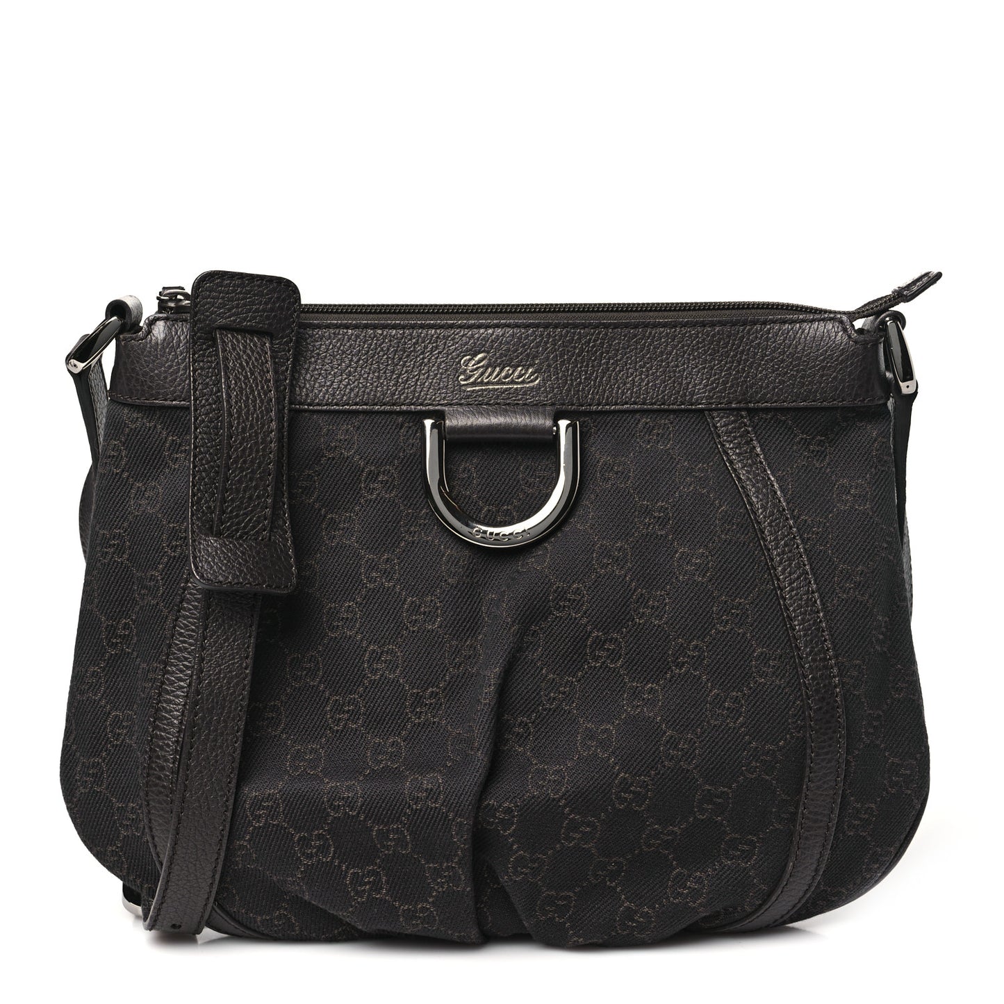 Denim Monogram Small D Silver Ring Messenger Brown