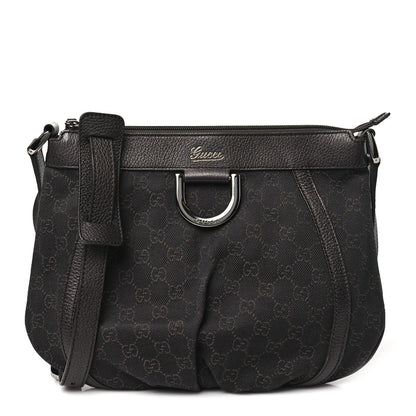Gucci Denim Monogram Small D Silver Ring Messenger Brown 1 of 10