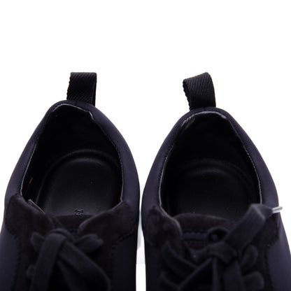 Hermes Technical Jersey Suede Goatskin Bouncing Sneakers 36.5 Black White 12 of 13
