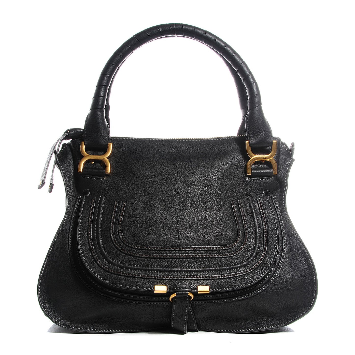 Calfskin Medium Marcie Satchel Black