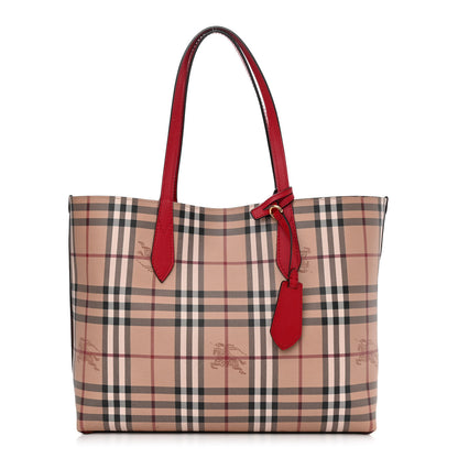 Burberry Haymarket Check Medium Reversible Tote Poppy Red 1 of 18