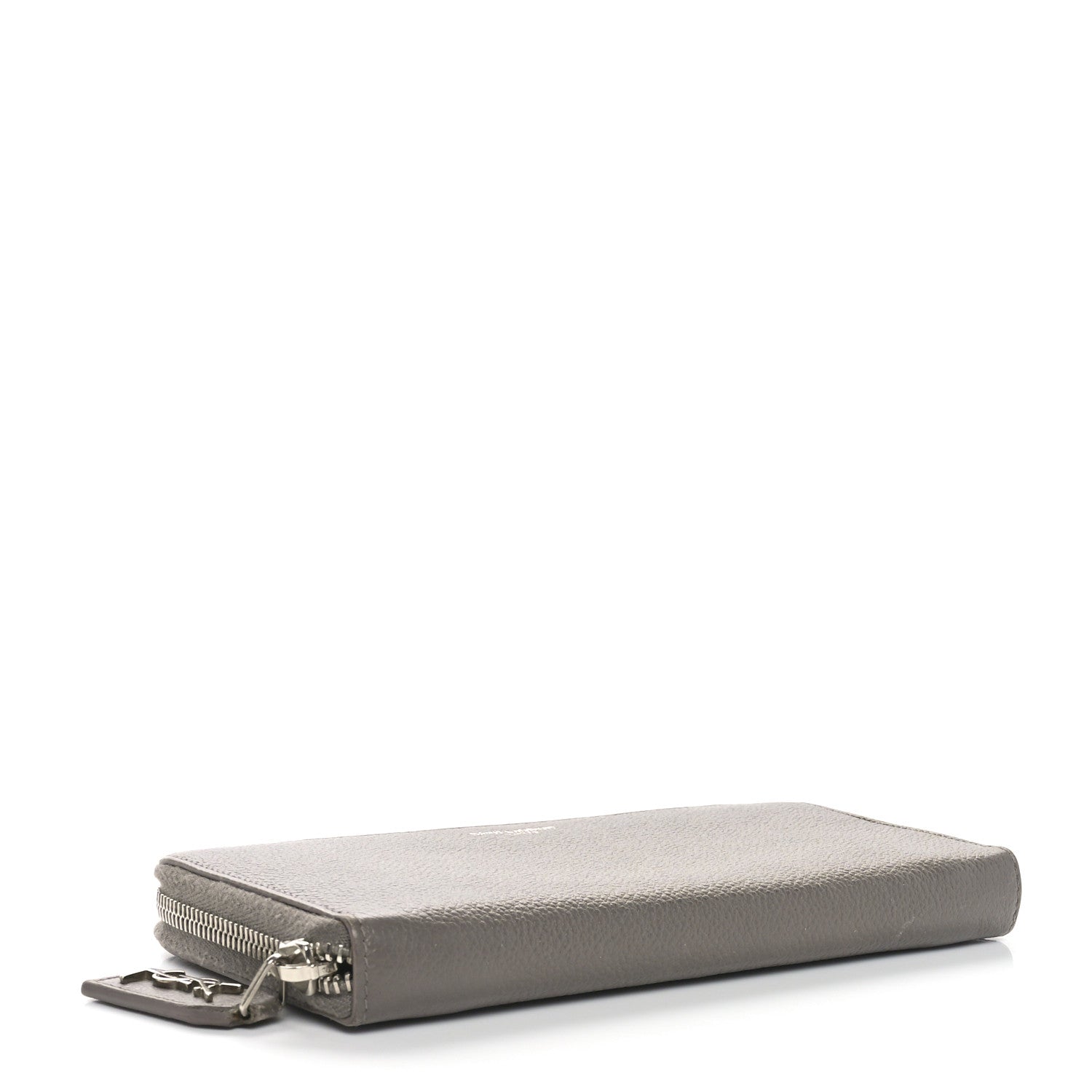 Saint Laurent Grained Calfskin Rive Gauche Zip Around Wallet Fog 4 of 9