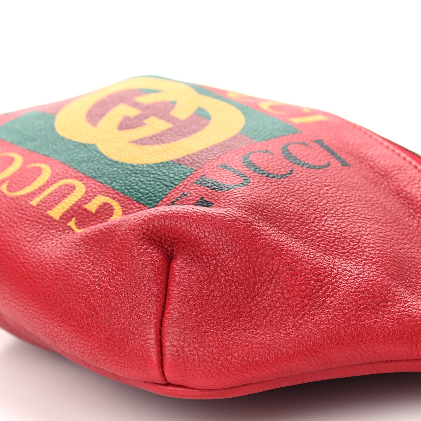 Grained Calfskin Logo Belt Bag Hibiscus Red