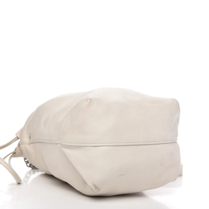Saint Laurent Lambskin Small Teddy Bucket Bag White 4 of 10