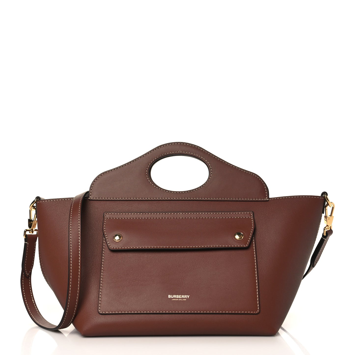 Soft Calfskin Mini Pocket Cabas Tote Tan