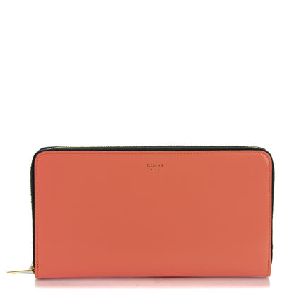 Celine Spazzolato Calfskin Large Zip Around Multifunction Wallet Pink 1 of 9