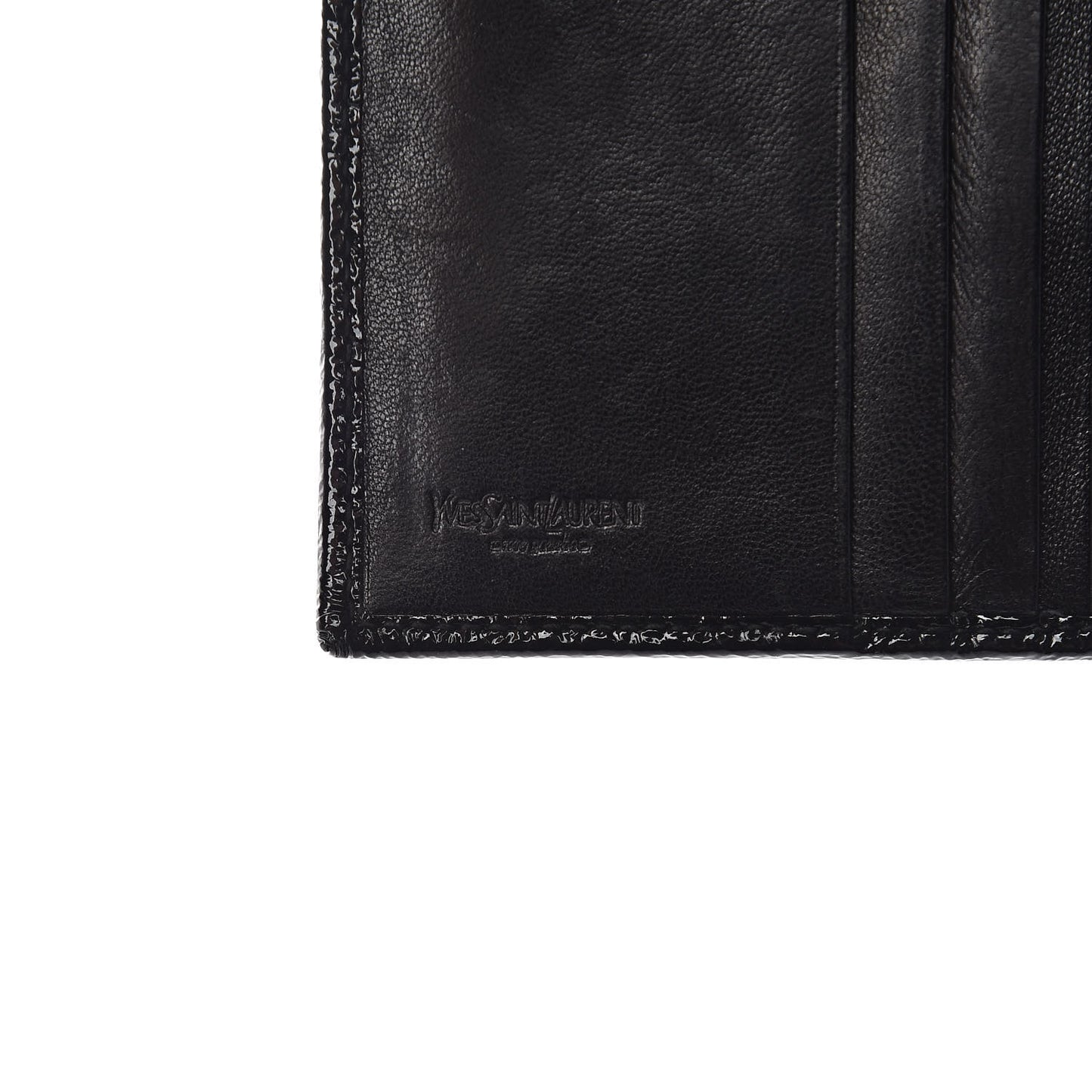 Patent Y-Mail Long Wallet Black