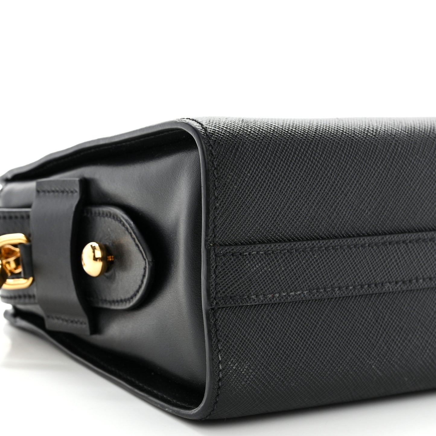 Saffiano City Calfskin Esplanade Crossbody Bag Black