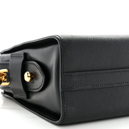 Prada Saffiano City Calfskin Esplanade Crossbody Bag Black 9 of 11