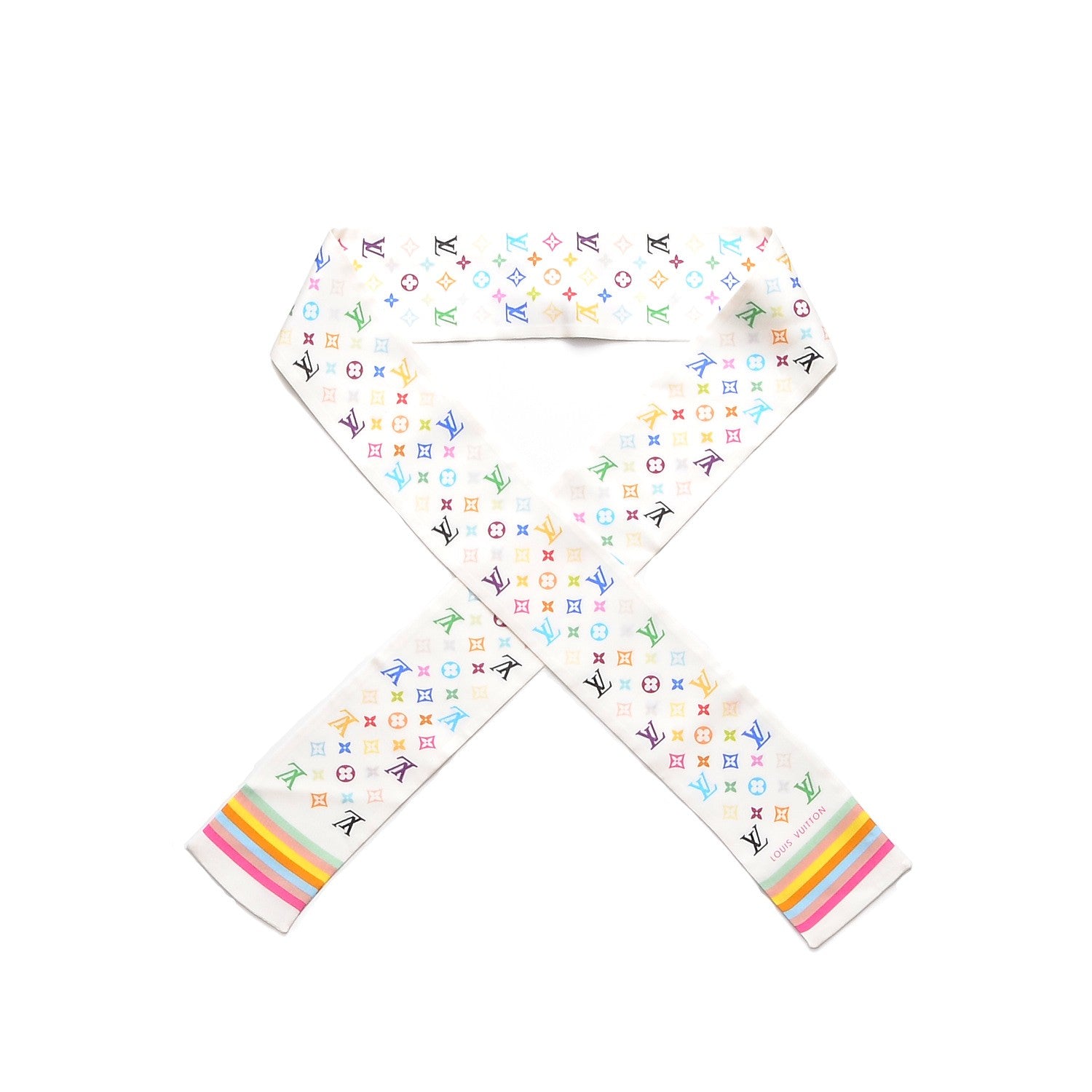 Louis Vuitton Silk Monogram Multicolor Bandeau White 1 of 3
