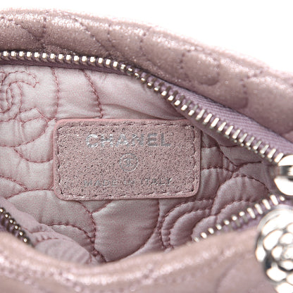 Chanel Metallic Goatskin Camellia Embossed Clutch Bag Pink 6 of 8