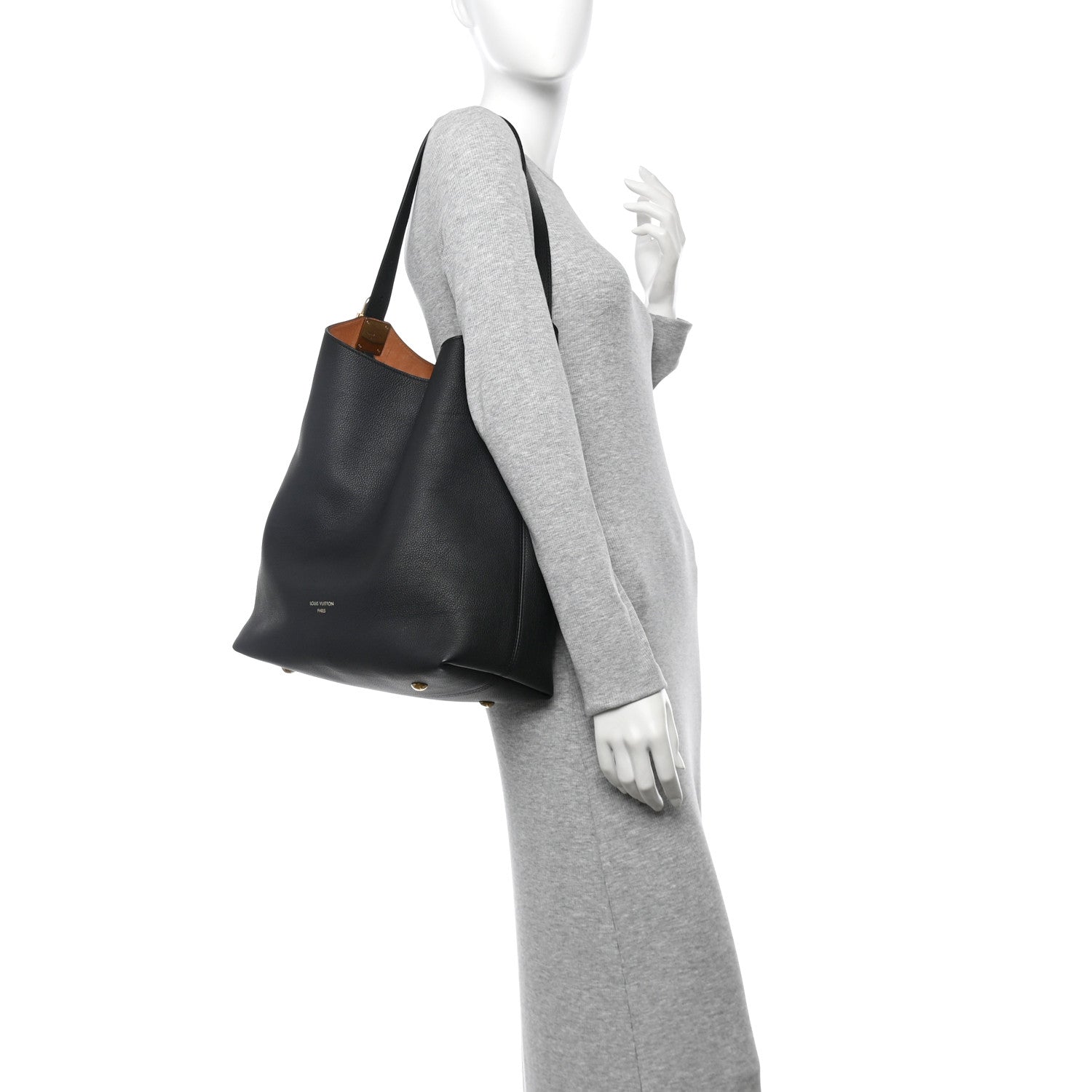 Louis Vuitton Grained Calfskin Low Key Hobo MM Black 2 of 12