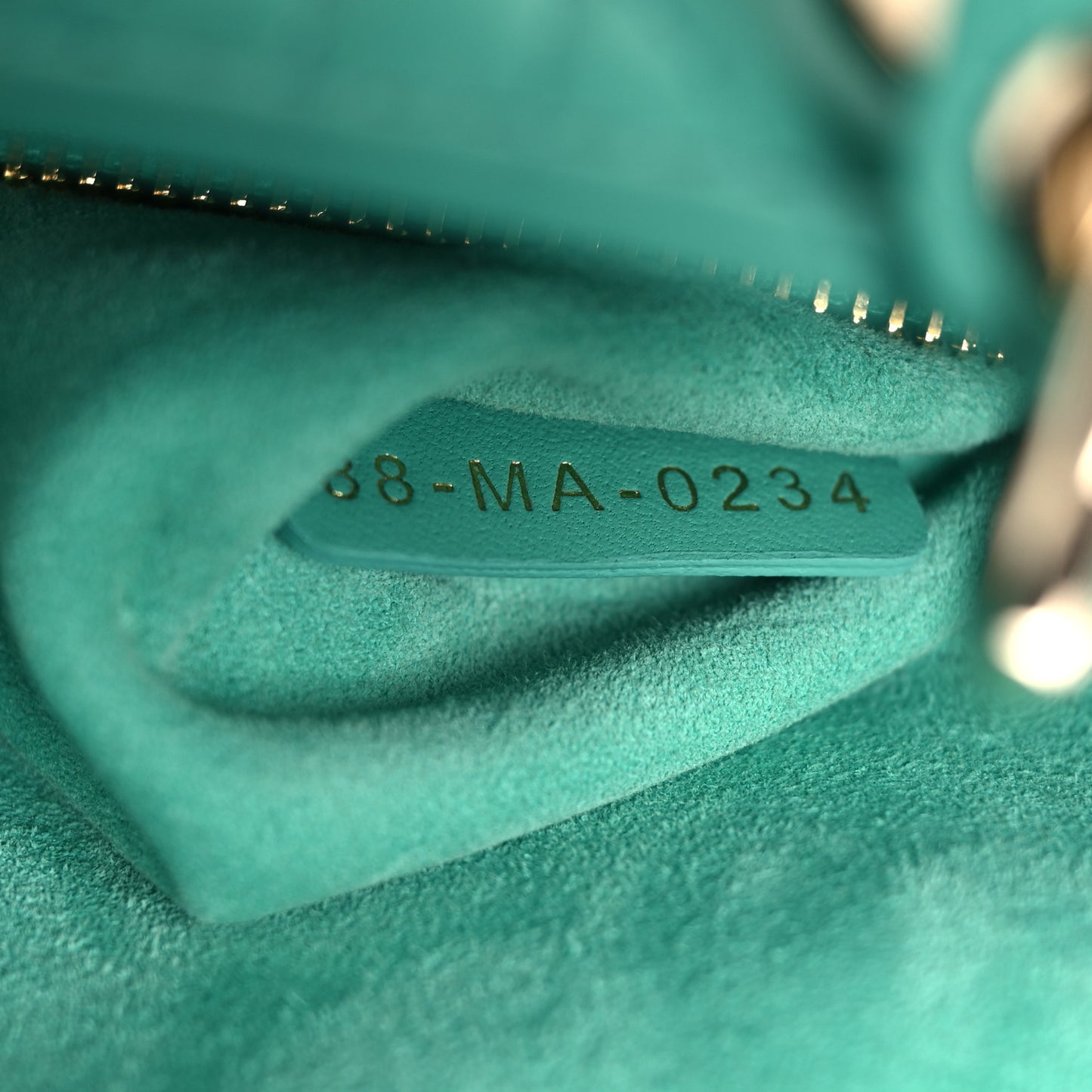 Lambskin Cannage Mini Lady Dior Cobalt Green