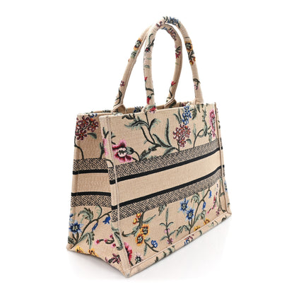 Christian Dior Raffia Embroidered Petites Fleurs Medium Book Tote Natural 3 of 12