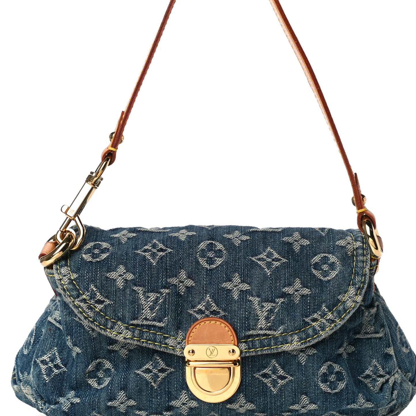 Monogram Denim Mini Pleaty Blue