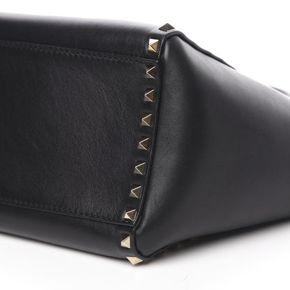 Valentino Garavani Vitello Small Rockstud Double Handle Tote Black 9 of 12