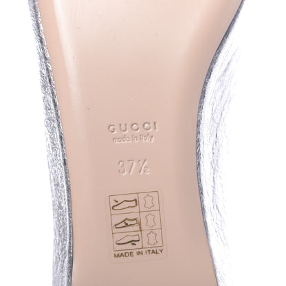 Gucci Galassia GG Marmont Fringe Flats 37.5 Argento 8 of 10