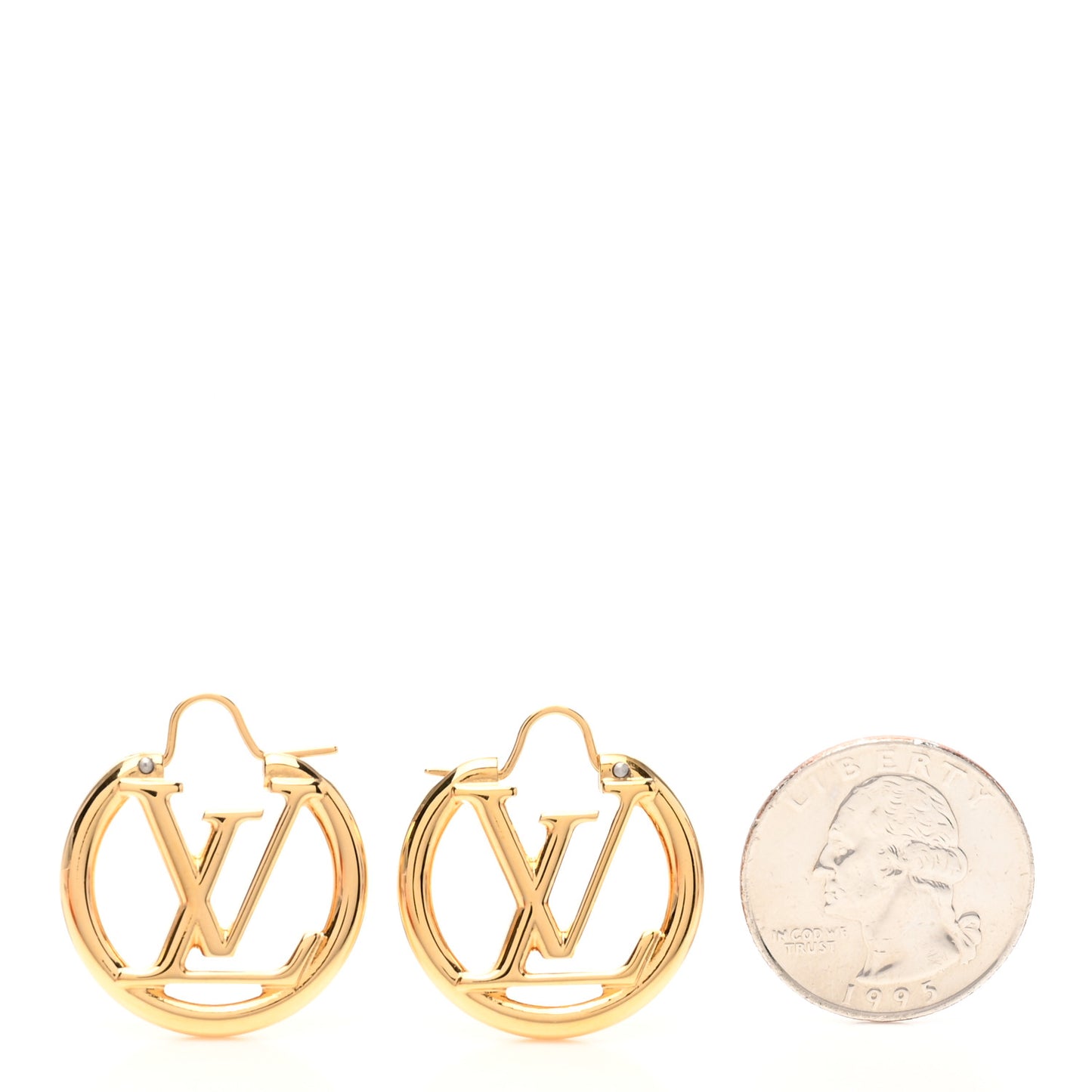 Metal Small Louise Hoop Earrings Gold