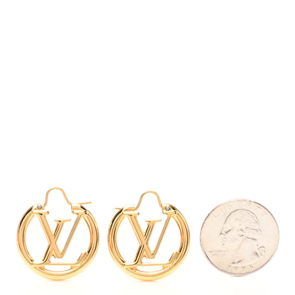 Louis Vuitton Metal Small Louise Hoop Earrings Gold 2 of 4